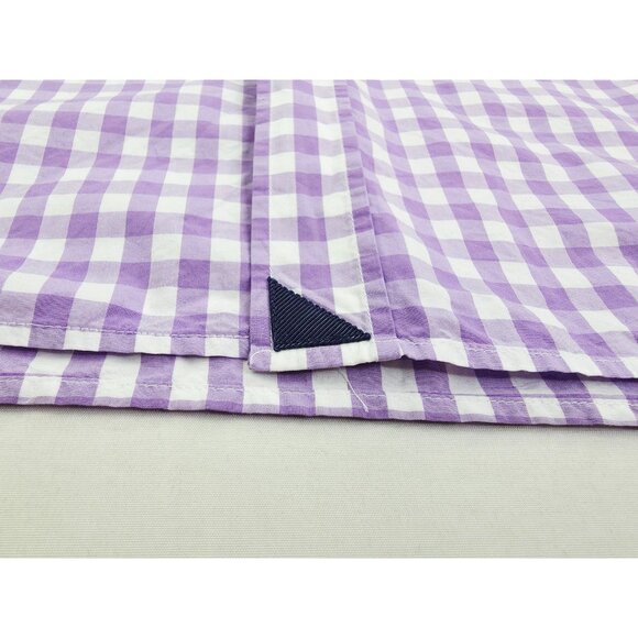 Untuckit Size Large Lavender White Check Spread Collar Long Sleeve Cotton Shirt - Picture 6 of 9